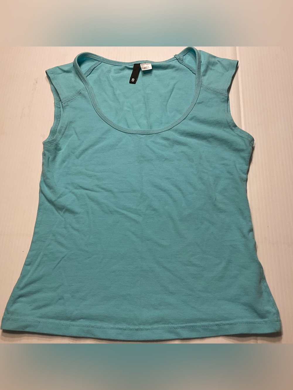 Aqua Scoop Neck Sleeveless Top Divided H&M Women Sz 8 Y2K